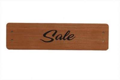 Small Cherry Wood Point of Sale Sign 250mm x 65mm - SALE